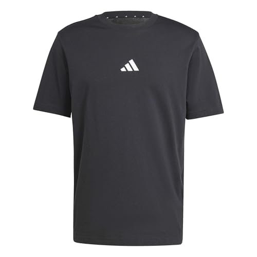 adidas Herren Essentials Small Logo Single Jersey Shirt, Black/White, XL