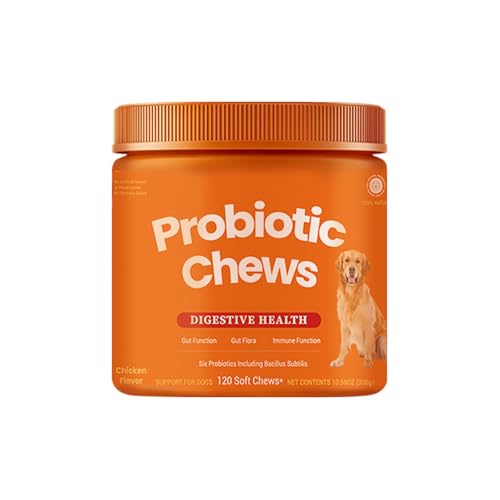 SKY-TOUCH Cat and Dog Probiotic Soft Chewable Tablets - Promotes digestive health and gut microbiota balance contains digestive enzymes relieves diarrhea and constipation in dogs and cats 120pcs
