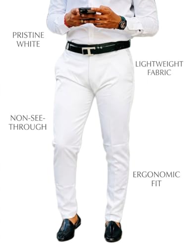 Image of Mens Solid Polyester Twill Slim Fit Formal Pants | Lightweight and Breathable Fabric | Flat Front Design | Ideal for Office, Travel & Semi-Formal Occasion
