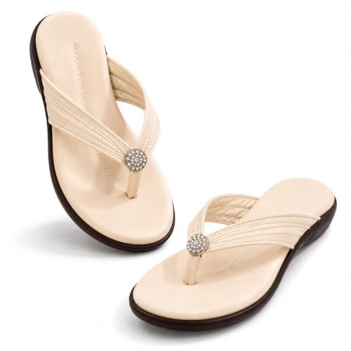 Image of Women Stylish Toe Ring Flats | Cushioned Comfort Slip-On Sandals | Anti-Slip Daily Wear| Lightweight Casual Footwear KS913