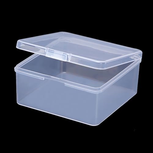 Image of 12 Pieces Square Empty Mini Clear Plastic Storage Containers (3.62 x 3.62 x 1.5 inch) with Lids for Tiny Items and Other Craft Projects
