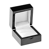Geff House Black Wood Ring Jewelry Proposal Gift Box