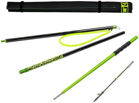 JBL Spearguns 6ft Shaka Hybrid Carbon Fiber Pole Spear for Spearfishing, Free Diving, Scuba Diving, 3pc Travel Pole Spear, Hand Grip, Stainless Steel Head, Slip-Tip, Travel Case