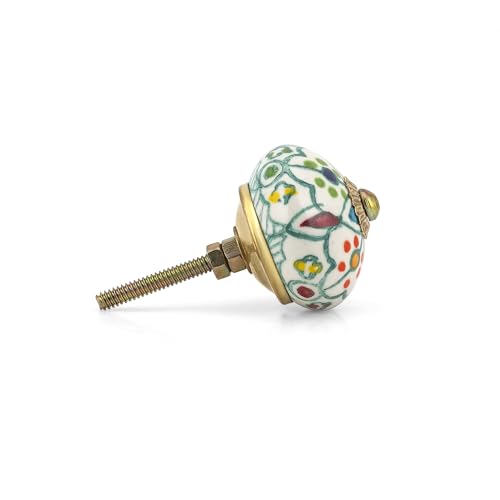 Image of Craft Trade Ceramic Drawer Knobs for Wardrobe Furniture Desk Kitchen Cabinet Dresser Cupboard Vintage Assorted Decorative Multicolor Pull Handle Home Decor - Pack of 25, Multicolor