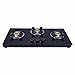 Elica Slimmest 3 Burner Gas Stove | 773 CT VETRO (TKN CROWN DT MI) | Forged Brass Burners | Toughened Glass | Double Drip Trays | Manual Ignition | Black