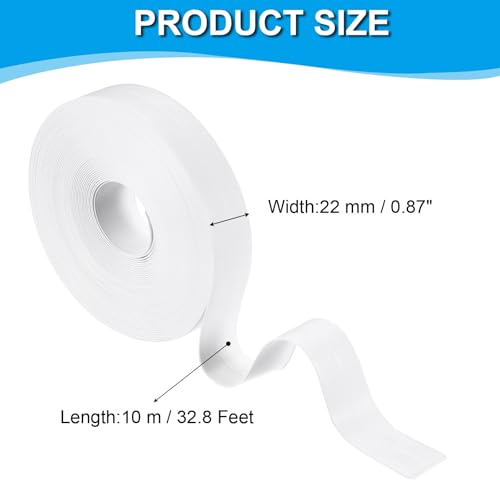 Image of PATIKIL Caulk Tape 0.9 inch x 33 Ft, Self Adhesive Sealing Tape Waterproof Toilet Tub Caulk Sealant Strip Sealing Trim for Kitchen Bathroom Toilet Bathtub Sink Countertop, White