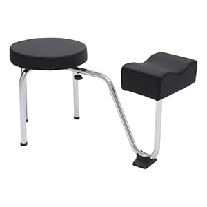 Pedicure Foot Rest Stool Chair Pedicure Stool Pedicure Foot Rest Stand with Adjustable Leg Rest PVC Pad for Nail Tech Spa Beauty Salon Studio Equipment Supplies, Black