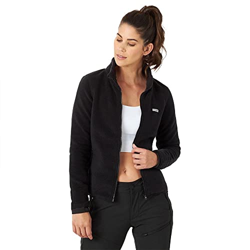 All Terrain Gear by Wrangler Full Zip Fleece Jacket Sudadera, Negro, S para Mujer