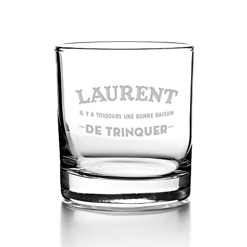 CADEAUX.COM - Verre Personnalisable - Verre à Whisky Tumbler 30cl - Idée Cadeau Personnalisé "Une Bonne Raison de Trinquer" Cover
