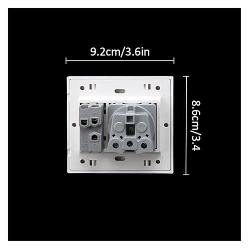 Interruptor de botón de pared de 1 entrada y 1 vía con panel de enchufe de 250V 6