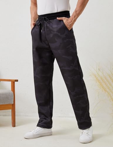 Image of Gihuo Men's Winter Fleece Pants Sherpa Lined Sweatpants Active Running Jogger Pants