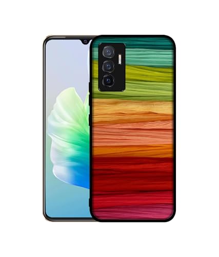 Image of Colorful Thread Design Premium 2D Printed Metal Back Case Cover for Vivo V23E 5G / Y75 4G