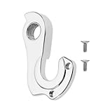 Micro Traders Bike Derailleur Hanger Compatible with WG001-SL Derailleur Hook Bicycle Tail Hook 8 Speed Rear Gear Mech Bicycle Tail Hook Aluminum Alloy with 2 Screws Silver, 9mm, Sliver