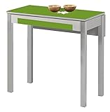 mesa cocina verde cristal Mesa de cocina 90x50 extensible a 90x70