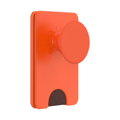 Image of PopSockets Phone Wallet for MagSafe, Phone Card Holder with Grip, Orange - Persimmon