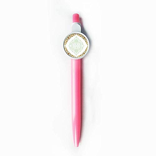 Stylo à bille rétractable bleu à motif floral moderne style baroque
