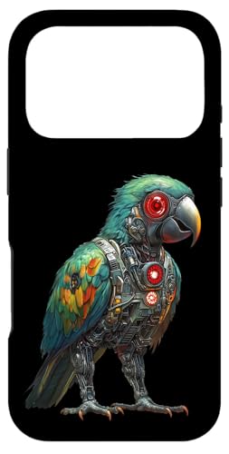 �ʔ����I�E�����{�b�g�������D�ƃT�C�{�[�O�I�E�����{�b�g Robot Parrot Lover Cyborg AI �X�}�z�P�[�X iPhone 17 Pro �p