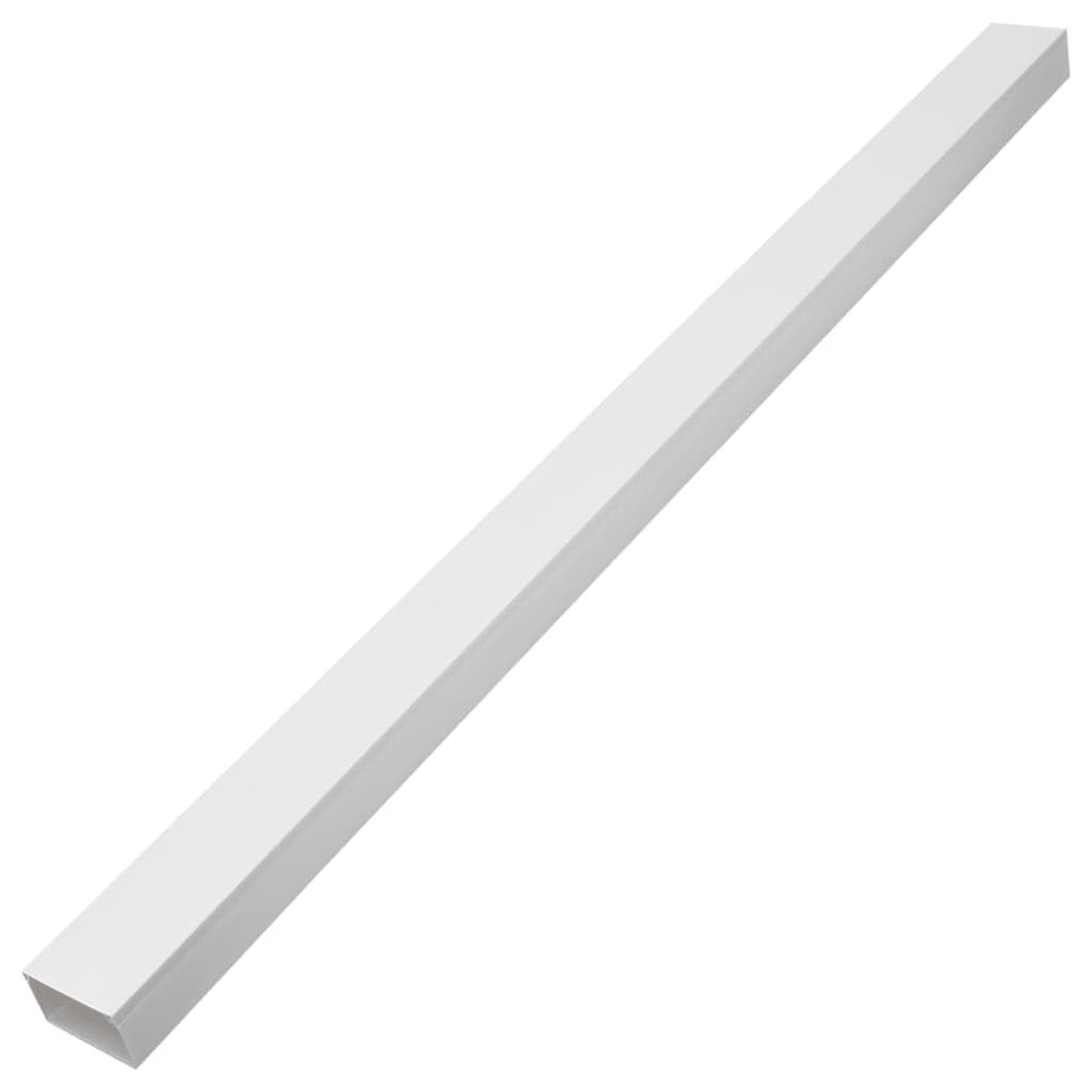 Kabelkanal Selbstklebend 10m Set, 10x 1m PVC Kabelabdeckung für Wand und Boden, 150x50 mm Kabelkanal Weiß zur unsichtbaren Kabelführung