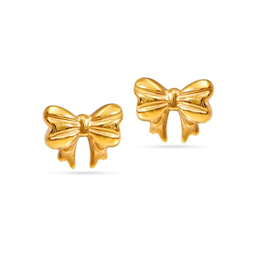 Image of Rubans Demi Fine Stainless Steel Stud Earrings Daily Gift for Women & Girls