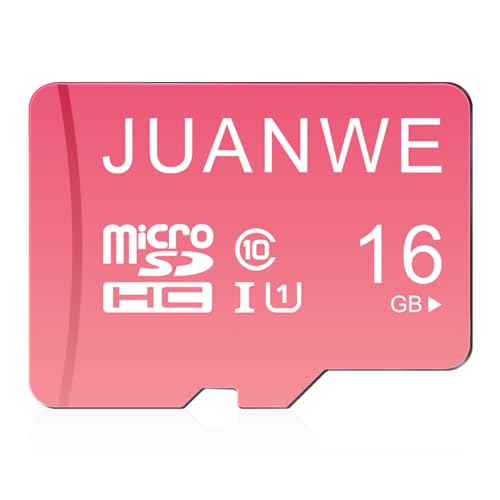 Image of JUANWE 16GB Micro SD Card microSDHC Memory Card, C10, U1,TF Card 16GB for Dash Cam, Security Camera, Pink