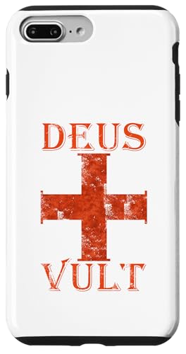 Deus Vult Gott Will Es I �\���R ���� �e���v���R�m�c �\���� �X�}�z�P�[�X iPhone 7 Plus/8 Plus �p