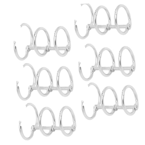 POPETPOP 6Piezas Anillos Metal de Cuadernos de Aglutinante de Tres Orificios Escolar Retención Extra Fuerte