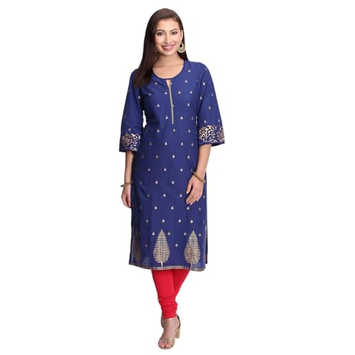 Image of Rangriti Blue Straight Kurta for Women