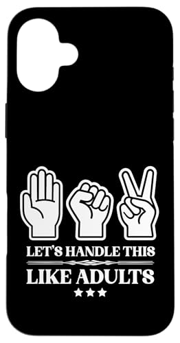 Let's Handle This Like Adult 紙はさみ ロック ロシャンボ スマホケース iPhone 16 Plus 用