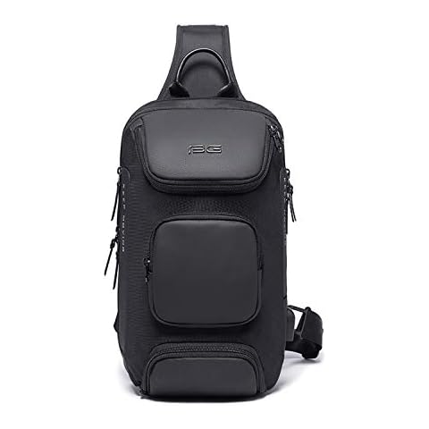 FANDARE Sling Chest Bag Men Business Shoulder Crossbody Backpack fit 9.7 inch Tablet Large Casual Daypack for Outdoor Travel Work Hiking Running Indoor Activities Durable Polyester Black Cover