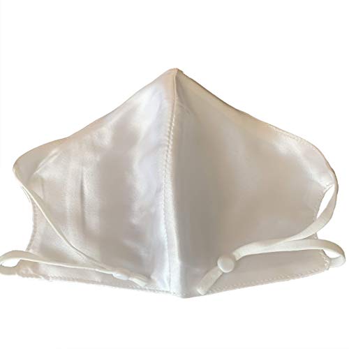 Silk Face Mask For Women Recyclable And Cleanable Keep Warm In Winter,Soft Cloth For The Nobility (White (Bridge of nose))