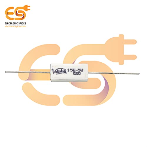Image of 15 Ohm (Ω) 5 Watt Fusible Ceramic Cement Power Resistor Pack of 5pcs
