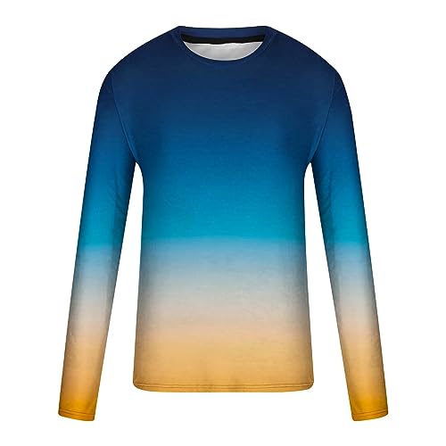 Long Sleeve Shirts for Men Casual Gradient Color Loose Pullover Graphic Tee Shirts Fall Fashion Athletic Sweatshirts3