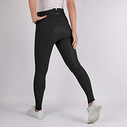 Pantalon équitation Montar Megan 2.0 noir 34 fini le manque de fixité en selle avec le silicone