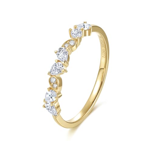 AGVANA 0.3 Ct. Tw. Lab-Grown Diamond Band Ring in 14K Solid Gold Promise Engagement Anniversary Wedding Band Ring | Stackable Rings for Women (D-E Color, VS Clarity)3