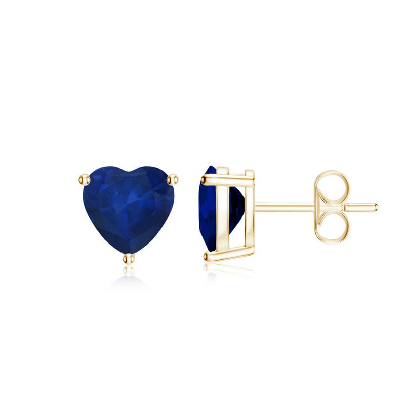 Image of Goldhartz Sterling Silver Genuine, Created or Simulated Birthstone Gemstone 7mm Heart Stud Earrings