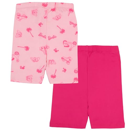Image of Barbie Girls 2-Pack Shorts Set - Vibrant Tropical, Skate & Scooter Graphics Shorts for Kids