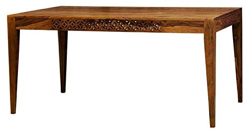 Image of Solid Sheesham Wood 6 Seater Dining Table Set with Cushioned Chairs for Dining Room | Living Room | Home & Office | Hotels Restaurant & Cafe (6 Seater, B-Walnut)