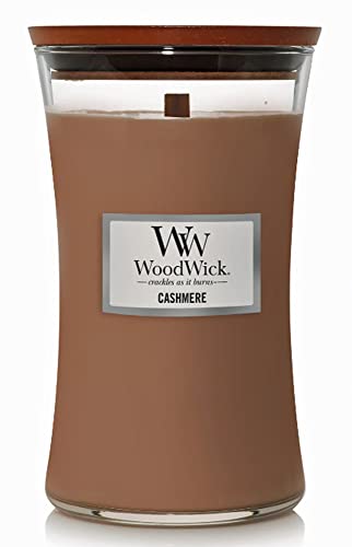 WoodWick Cashmere Holiday Candle Gifts for Women and Men, 21.5 oz Large Hourglass Candle with...