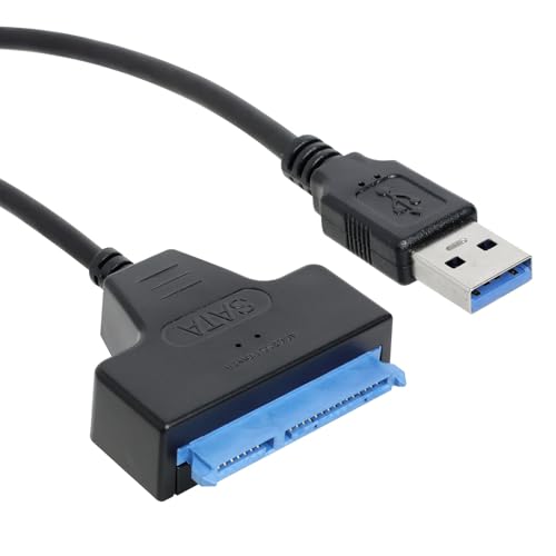 Supecesorio cable sata Adaptador sata a usb 3.0 Adaptador ssd usb, SATA a USB 3.0 disco duro adaptador convertidor cable, Compatible con los sistemas operativos Windows, Mac y Linux