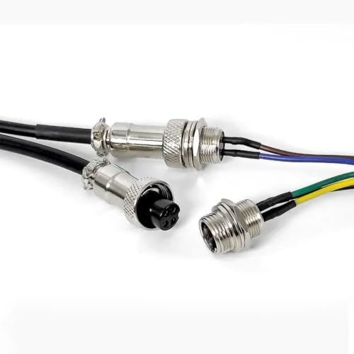 Conector GX12 M12 macho a macho de 6 pines con cable soldado de 20cm 4