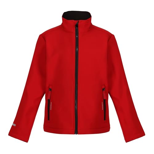 Regatta Professional Kids' Ablaze 2-Layer Softshell Chaqueta, Rojo clásico y Negro, 32 para Niños