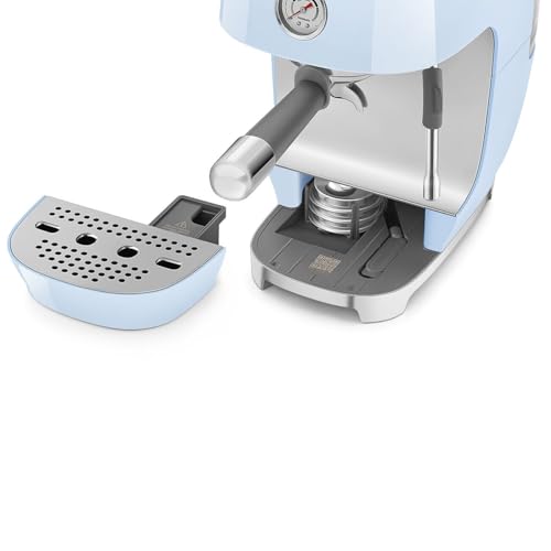 Image of Smeg ECF03 Made in Italy Retro Espresso Machine with Cold Brew, 15 Bar Pump, Thermoblock Heating, Steam Wand, Adjustable Temperature, 47 oz Water Tank- (Pastel Blue)