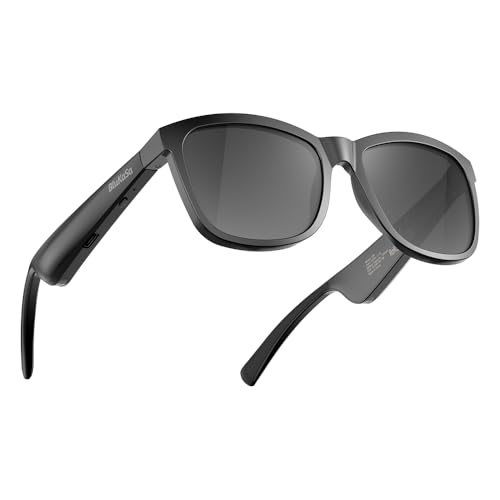 BluKaSa Gafas inteligentes, gafas Bluetooth, gafas de sol polarizadas con Bluetooth con micrófono y altavoz, protección UV y control de voz
