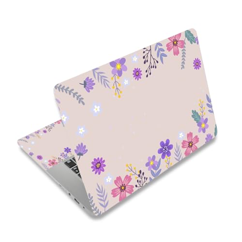 12.1 13 13.3 14 15.4 15.6 Inches Laptop Skin Sticker Decal Universal Vinyl Netbook Sticker Reusable Notebook PC Art Decal Protector Cover, Waterproof & Scratch-Resistant (Flowers, Leaves)