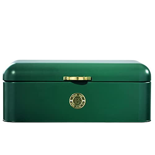 Daewoo Emerald Collection, Bread Bin, Food Storage With Gold Accents, Green, 42.5 X 22.8 X 16.5CM