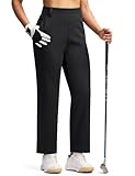 ISEEGZ Fleece Lined Pants Women Winter Golf Pant with Zipper Pockets Pull On Stretch Dressy Travel Work Casual Slacks Black