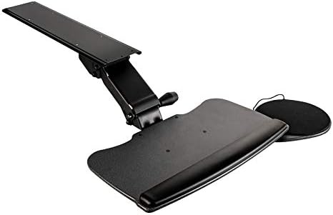 FERSGO Under Desk Keyboard Tray, 20" x 11" Tray, 23" Track, Dynamic Height Adjust, Undermount Sliding Computer Keyboard and Mouse Tray with Wrist Rest, Swivels 360°, Adjustable Height and ±15° tilt