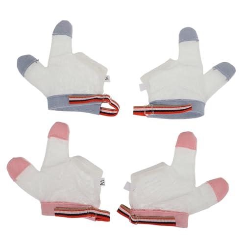 Infant Thumb Sucking Guard Gloves 4-Piece Set of Breathable Finger Protective Gloves for Babies Anti Sucking Protector for Infants