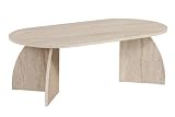 Stilvoller Couchtisch, Travertine-Farbe, 120 x 60 x 40 cm | 100% melaminbeschichtete Spanplatte, 18 mm dick | langlebiges & Elegantes Design für Moderne Wohnräume