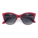 SA106 Womens High Point Squared Half Rim Look Cat Eye Sunglasses Red - Smoke
